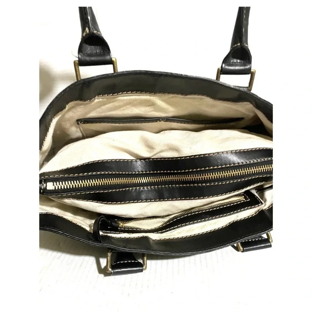 Michael Kors black leather satchel handbag